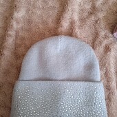 Сіра зимова шапка на дівчину ОГ 52-54