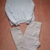 Лот 2 вещи :Свитшот и брюки-стрейч под кожу р 48-50 