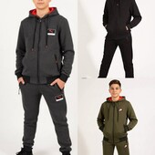 Костюм спортивний,підліток,трьохнитка на флісі.Колір чорний.