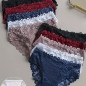 Лот-4шт!! Набір однотонних мереживних трусиків XL бедра 108-115см