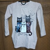 Туніка- плаття "Котики" на 6-7 років.