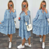 Сукня вільного крою трапеція, довгий рукав