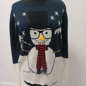 Новорічний светрикофта унісекс зі сніговиком та сніжинками