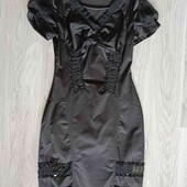 De Lizza платье футляр цвет черный вышито бисером размер евро 34/36