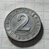Монета Австрії 2 грошен 1952