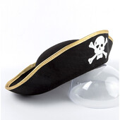 Капелюх пірата, чорний з золотим краєм.