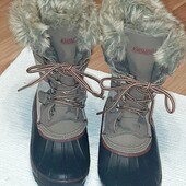 Женские тёплые зимние непромокаемые термо сапоги стелька 24