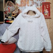 ❤️Брендовая натуральная белоснежная меховая очень тёплая кофта новая❤️Турция.Пог132-142см.