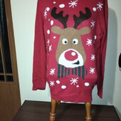 Кофта в новорічний принт, акрил.