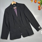 Піджак темно-сірий у смужку однобортний