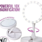 Круглое зеркало с LED подсветкой для макияжа, дзеркало