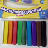 Пластелін восковий 10 кольорів квадрат Школярик