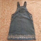 Джисовий сарафан на 7 років з вишивкою