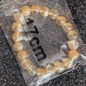 браслет кварц "волосатик" хит продаж, бусины 8 мм