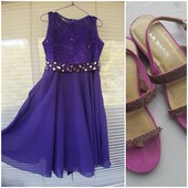 Нарядна, дуже гарна сукня з паєтками на 8 років+ босоніжки в подарунок