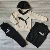 Костюм-трійка дитячий тринитка фліс 80-115 кольори