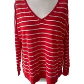 Льняний у смужку брендовий пуловер р.с