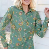 Блуза квітковий прінт з суміші бавовни р.л
