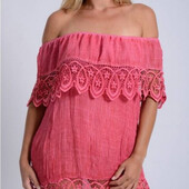 Блуза туніка з мереживом, L XL