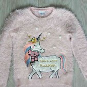 Primark брендовый мягкий теплый свитерок травка цвет розовый на рост 140 см