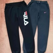 Лот 2 вещи :Спортивные штаны-джогеры на флисе р 152-158
