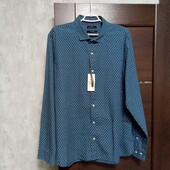 Новая брендовая коттоновая мужская рубашка р.XL(52).