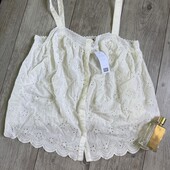 Розпродаж магазину! 100% cotton крутезна майка прошва квіти гипюр