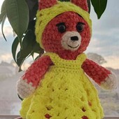 Лисичка у одязі. Плюш- велюр. 