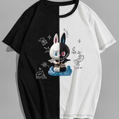 Лабубу! Labubu стильна оверсайз унісекс бавовняна футболка!