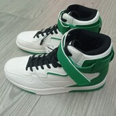 Високі кросівки хайтопи Zara 39 р. 25,4см Білий із зеленим