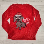 #4841. Теплий плюшевий новорічний реглан ,прибл.152-164