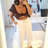 Легкі вкорочені штани на резинці h&m