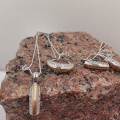 Мега крутий срібний комплект з золотими напайками