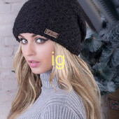 Теплые вязаные шапочки на флисе