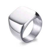 Квадратне кільце, печатка, медсталь. Розмір 19