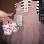 Плаття святкове +туфельки на рочок, Новий рік, ріст 86 см