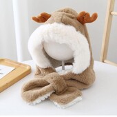 Детская шапка с шарфом 2 в 1