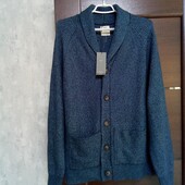 Новый брендовый теплый мужской кардиган р.L(50-52).