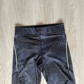 спортивные леггинсы/лосины цвет синий в принт размер XS S