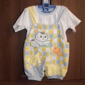 Летний песочник бодик костюм р. 9-12 мес и бриджи-шорты