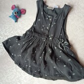 Сарафан із кульбабами сірого кольору. Сарафан для девочки 9 м - 4 роки 4012