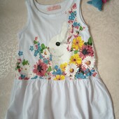 Сарафан для дівчинки з кроликом.2-5 років. Сарафан для девочки 4614