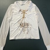 Біла блуза з прозорими рукавами