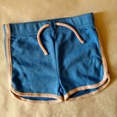 Шорти дитячі синього кольору (12 - 18 місяців). дитячі шорти 6783