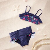 Купальник роздільний із рюшами синій Lupilu 98-104