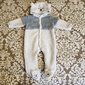 Disney комбинезон Винни пух капюшон флис девочке мальчику 3-6м 62-68см