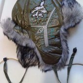 Тёпля детская шапка-ушанка 58р