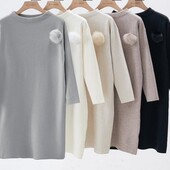 Шикарное вязаное трикотажное платье, италия , р. наш 44-48, светло- бежевое