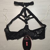 Hunkemoller private collection! Спокусливий жіночий бюстгальтер, портупея S/M розмір black! Лот 919