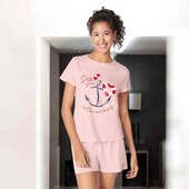 Esmara брендовая новая хлопковая пижамка цвет пудра размер евро 40/42